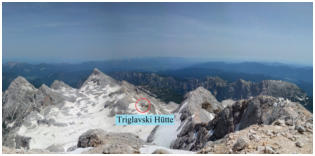 Rückblick zur Triglavski-Hütte